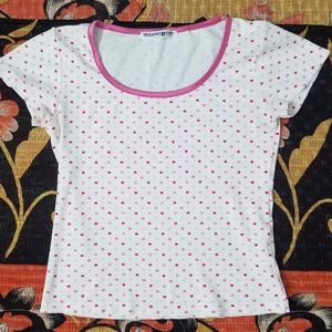 90s/Y2K Polka Dot Baby Tee